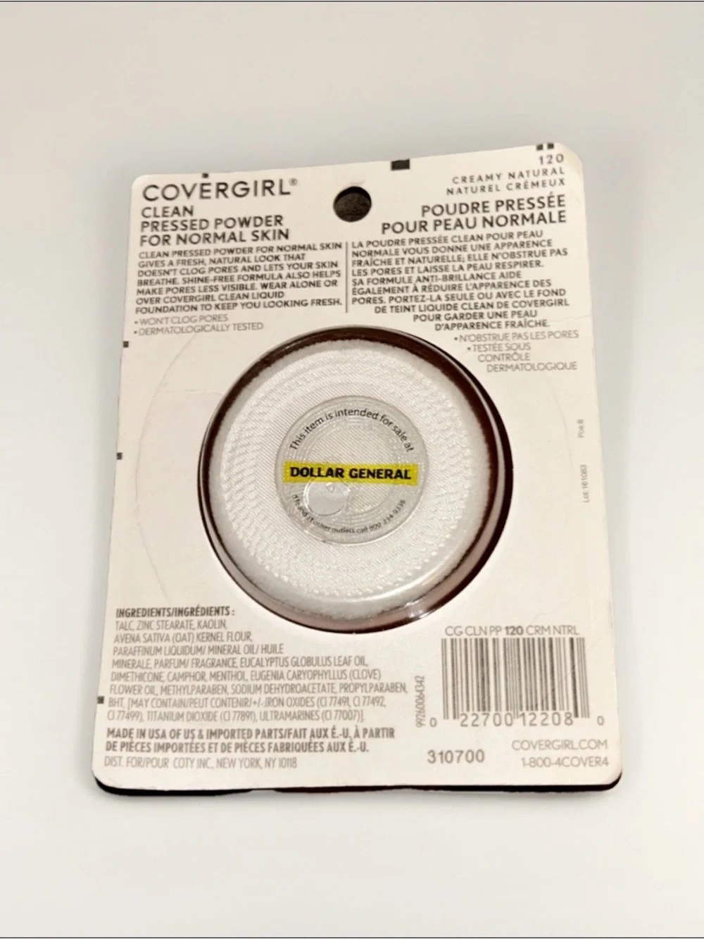 COVERGIRL Clean Pressed Powder - Warm Brown Compact - Creamy Natural 120
